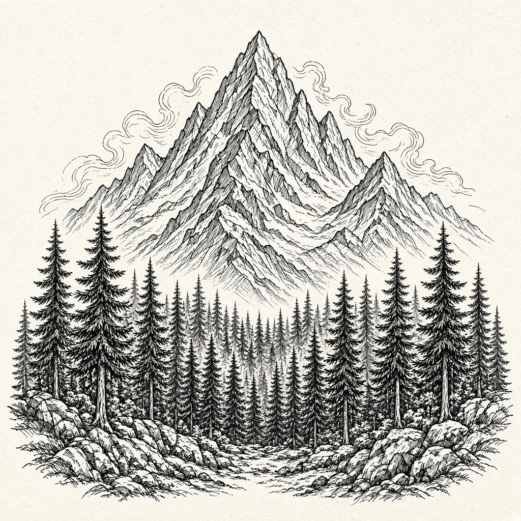 Mountain forest flash