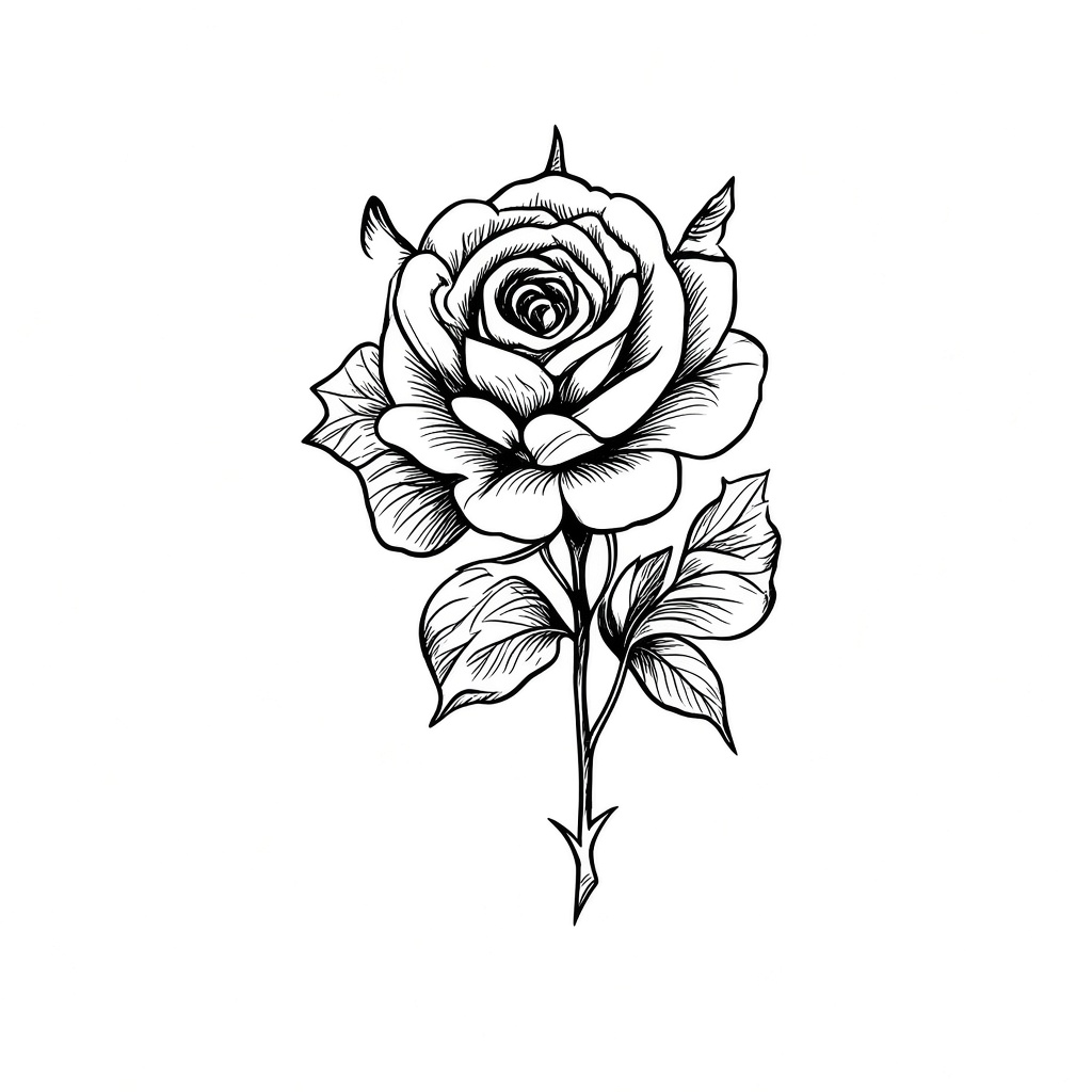 Rose tattoo flash