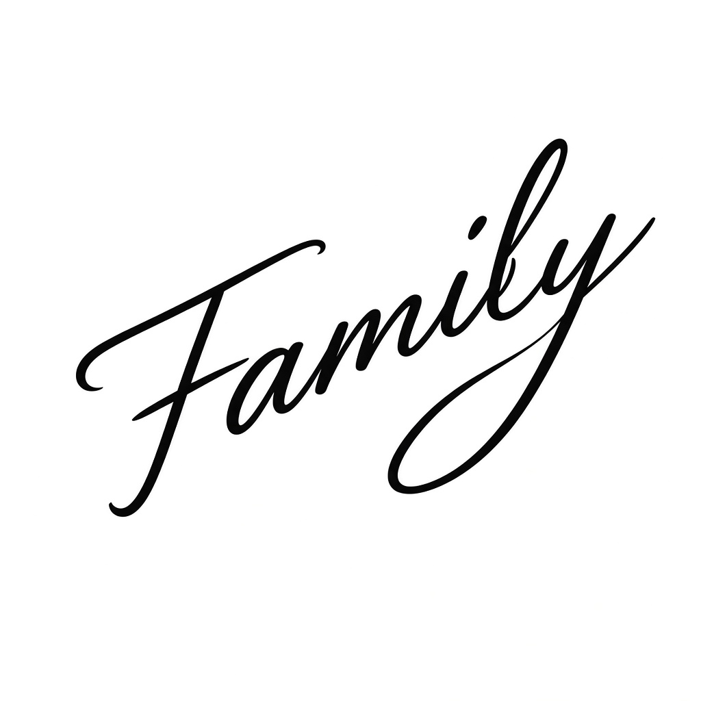 Family script lettering