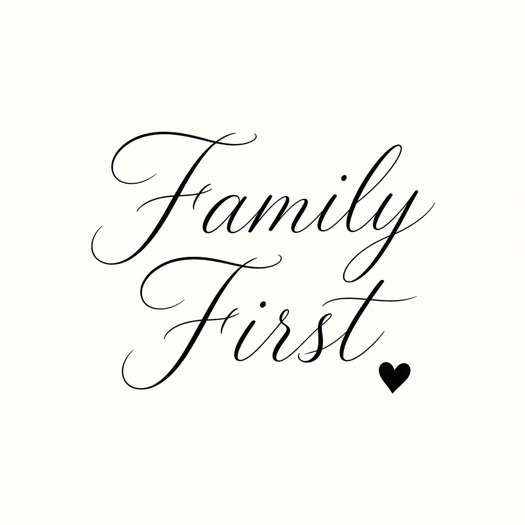 Family First script with a heart