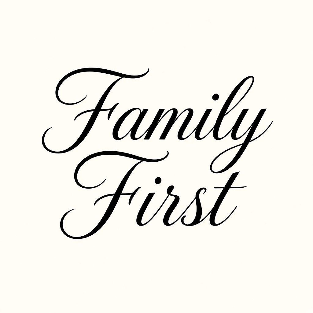 Family First script lettering